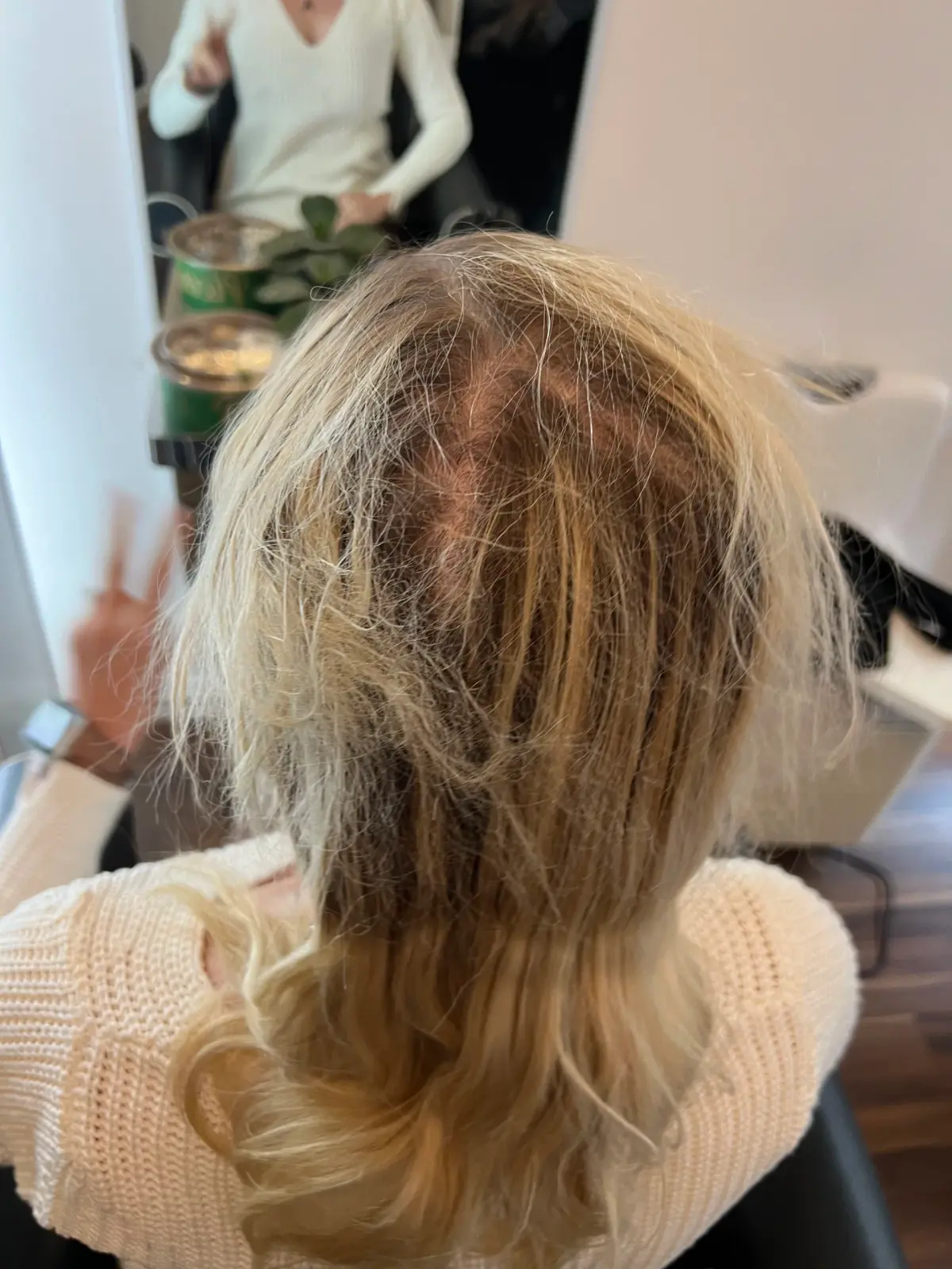 Före blond färgkorrigering Stockholm