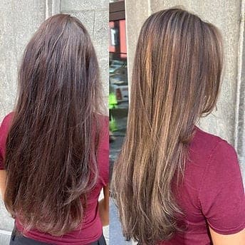 Balayage och slingor efter hemmafärg Stockholm — omdöme från Nicole